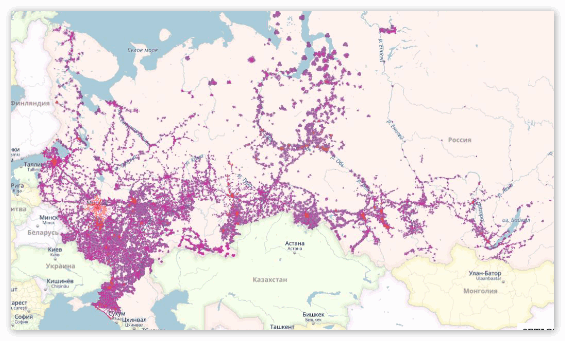 Зона покрытия Теле2 на карте России